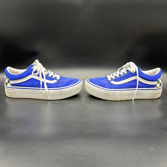Vans Tennis Shoes Blue Black White Checkerboard Canvas Sneakers Women 8 Men 6.5 - Picture 5 of 15